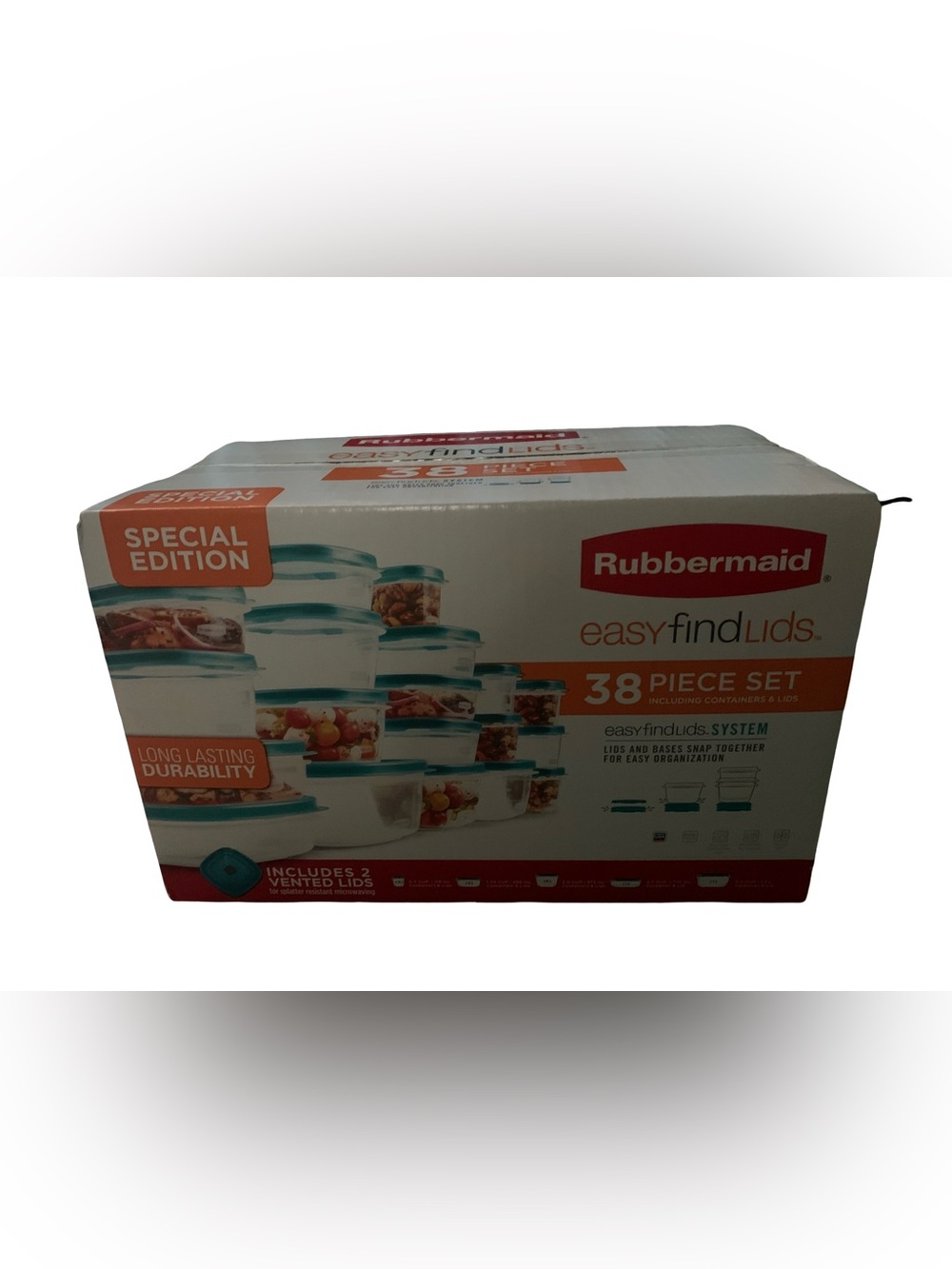 Rubbermaid Easy Find Lids 38 Piece Food Storage Set Teal Special Edition NEW